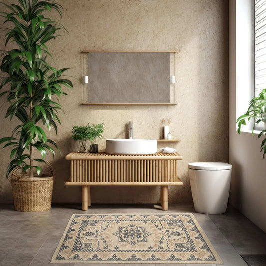 LoomBloom Multi Size Beige Hand Tufted Traditional Geometric Heriz Wool Oriental Area Rug-0