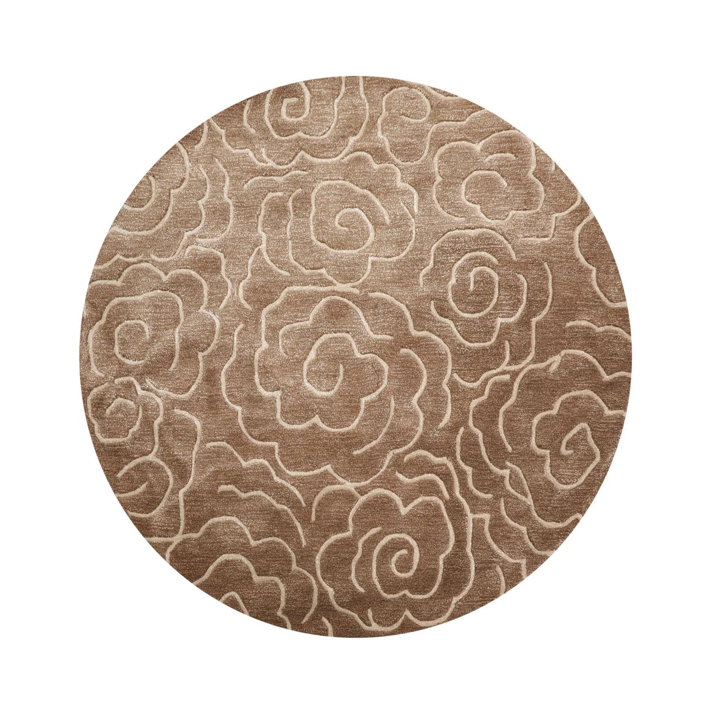LoomBloom Multi Size Brown Hand Tufted Contemporary Floral Wool and Faux Silk Oriental Area Rug-4
