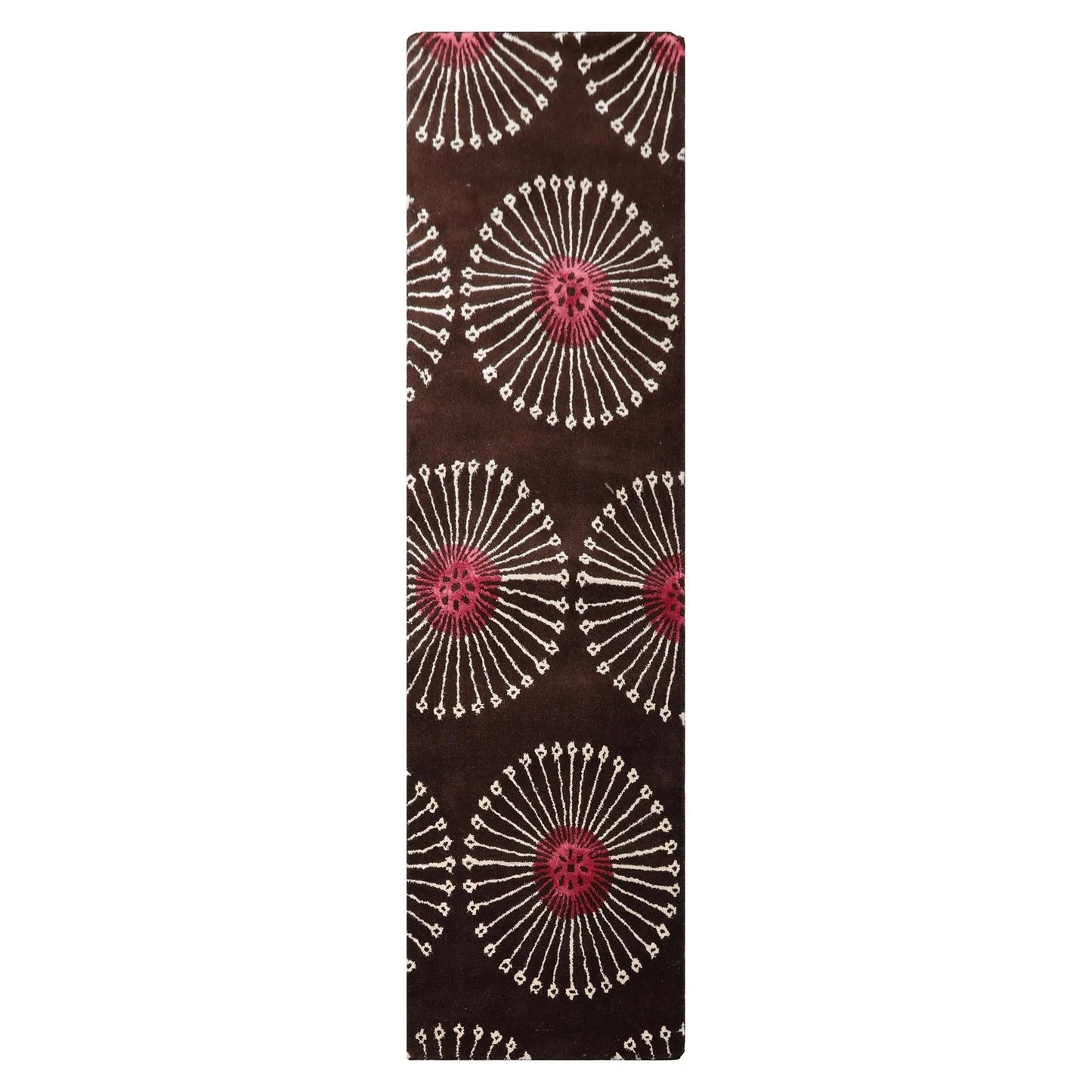 LoomBloom Multi Size Brown Hand Tufted Transitional Floral Wool and Faux Silk Oriental Area Rug-1
