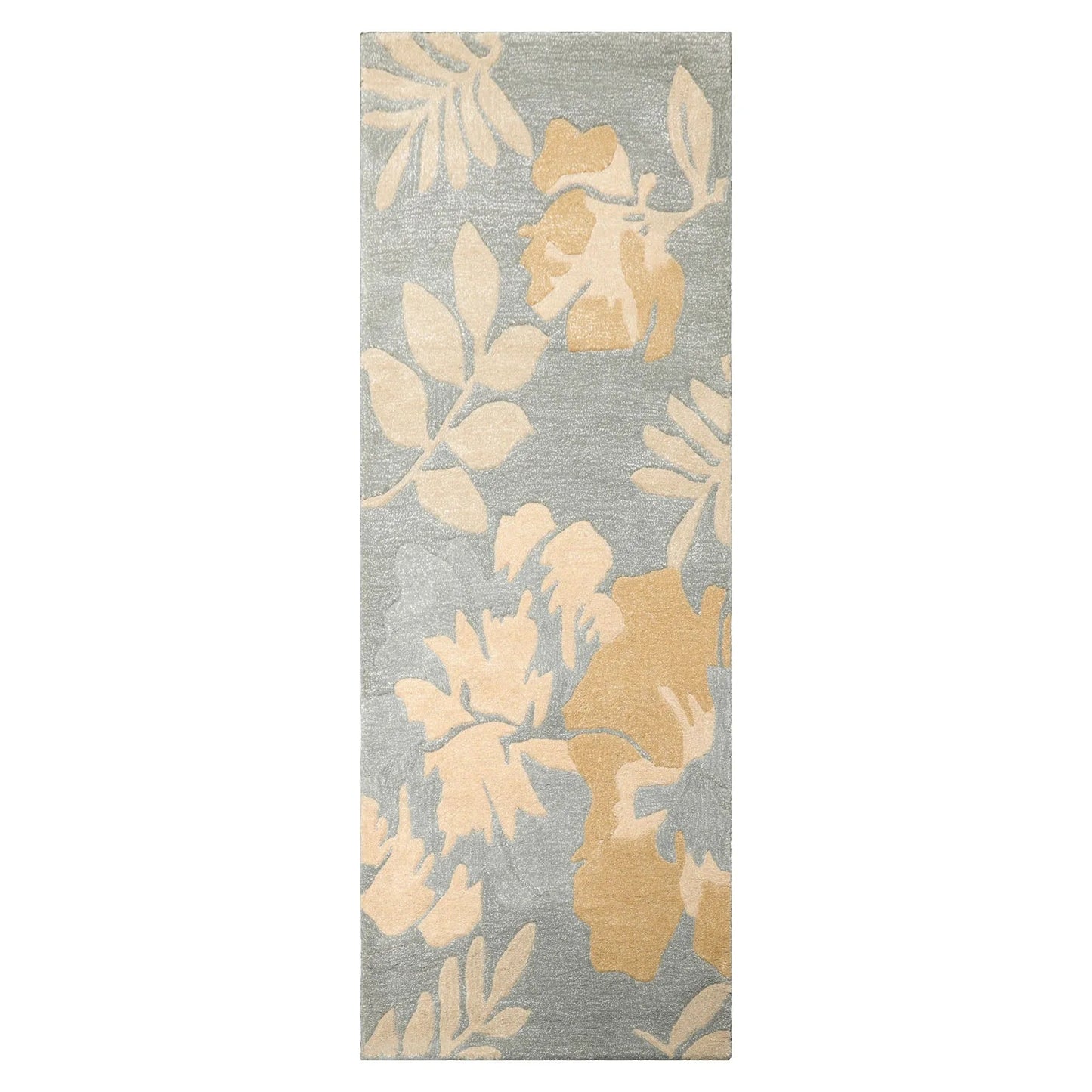 LoomBloom Multi Size Gray Hand Tufted Transitional Floral Wool and Faux Silk Oriental Area Rug-1