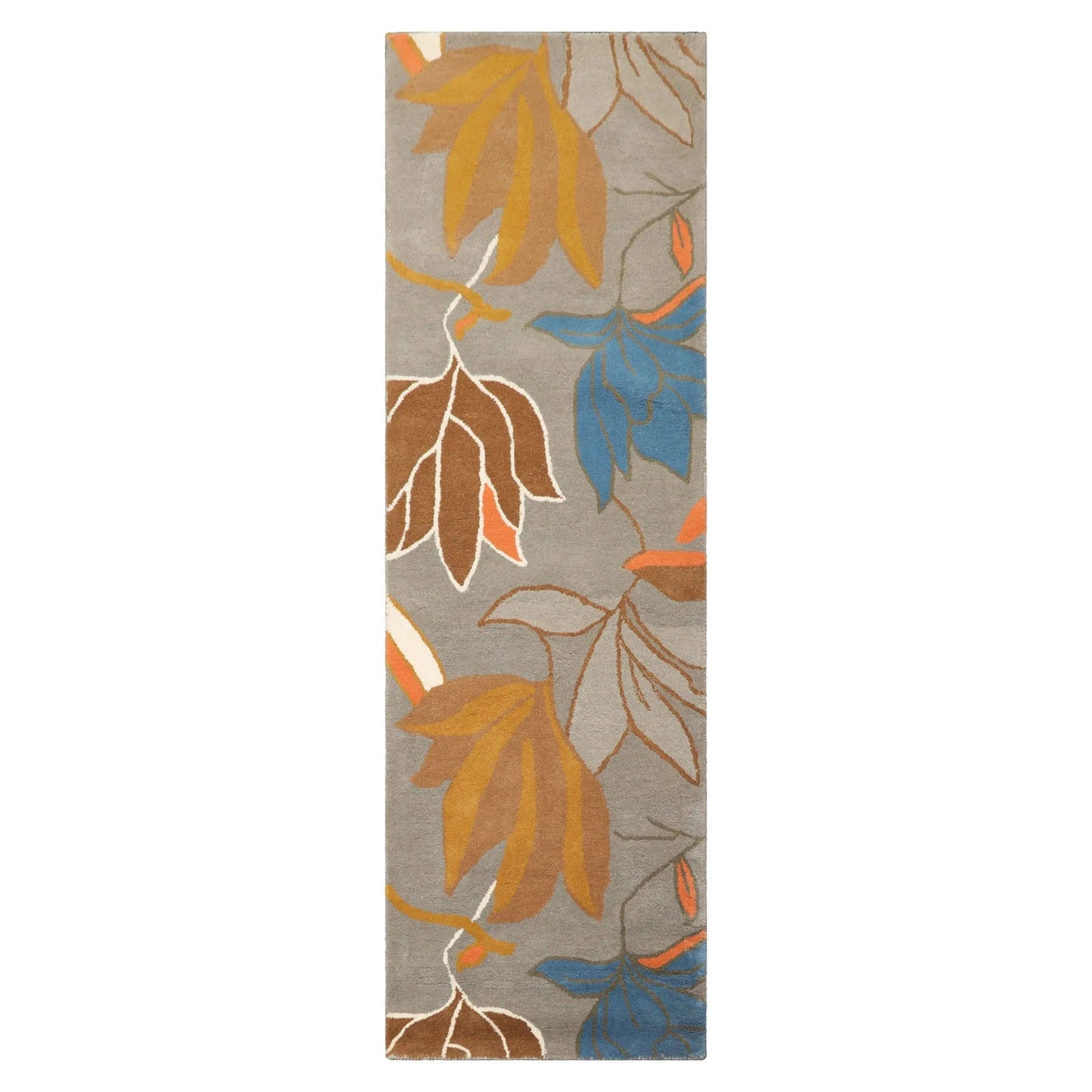 LoomBloom Multi Size Gray Hand Tufted Contemporary Floral Wool Oriental Area Rug-2