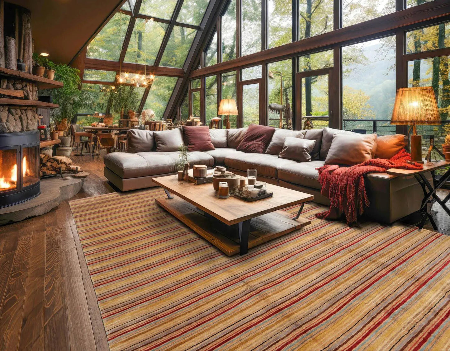 LoomBloom 8'10''x12' Gold Hand Knotted Contemporary Tibetan Silk & Hemp Oriental Area Rug-0