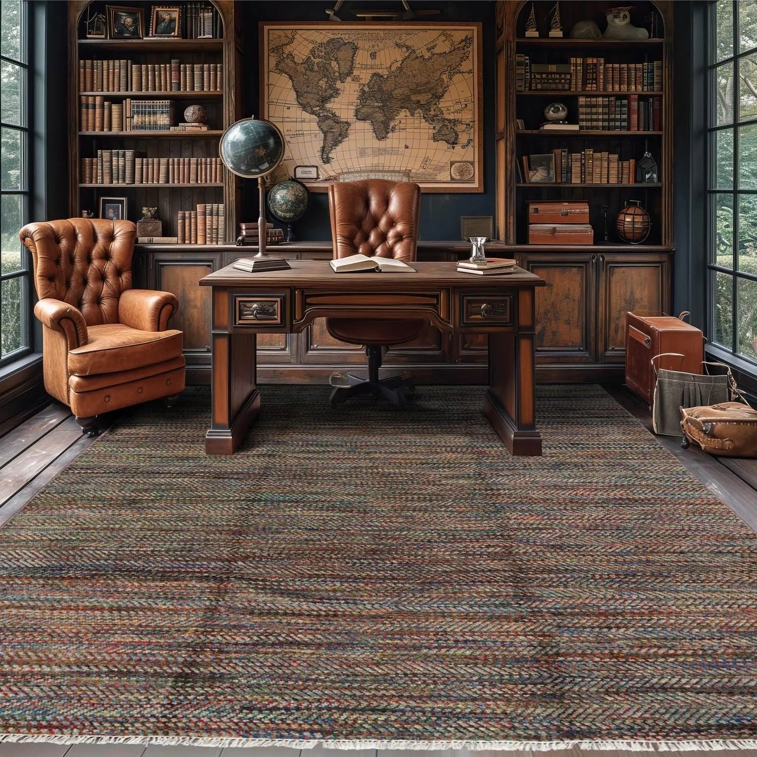LoomBloom 7'10''x10' Gray Hand Knotted Modern Geometric Wool Oriental Area Rug-0