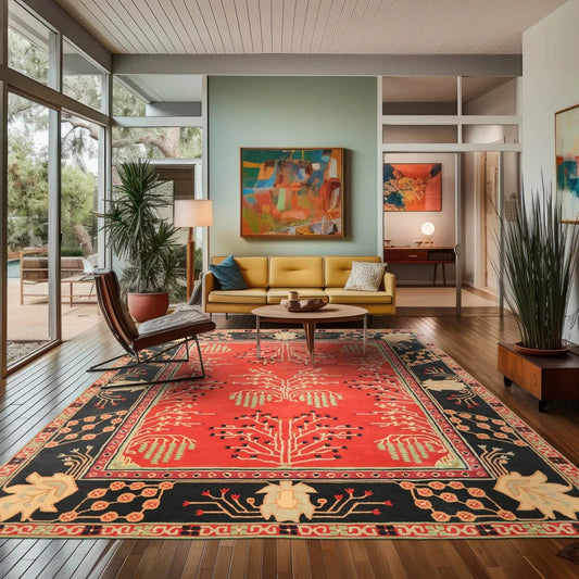 LoomBloom Multi Coral Hand Tufted Transitional Art & Crafts Wool Oriental Area Rug-0