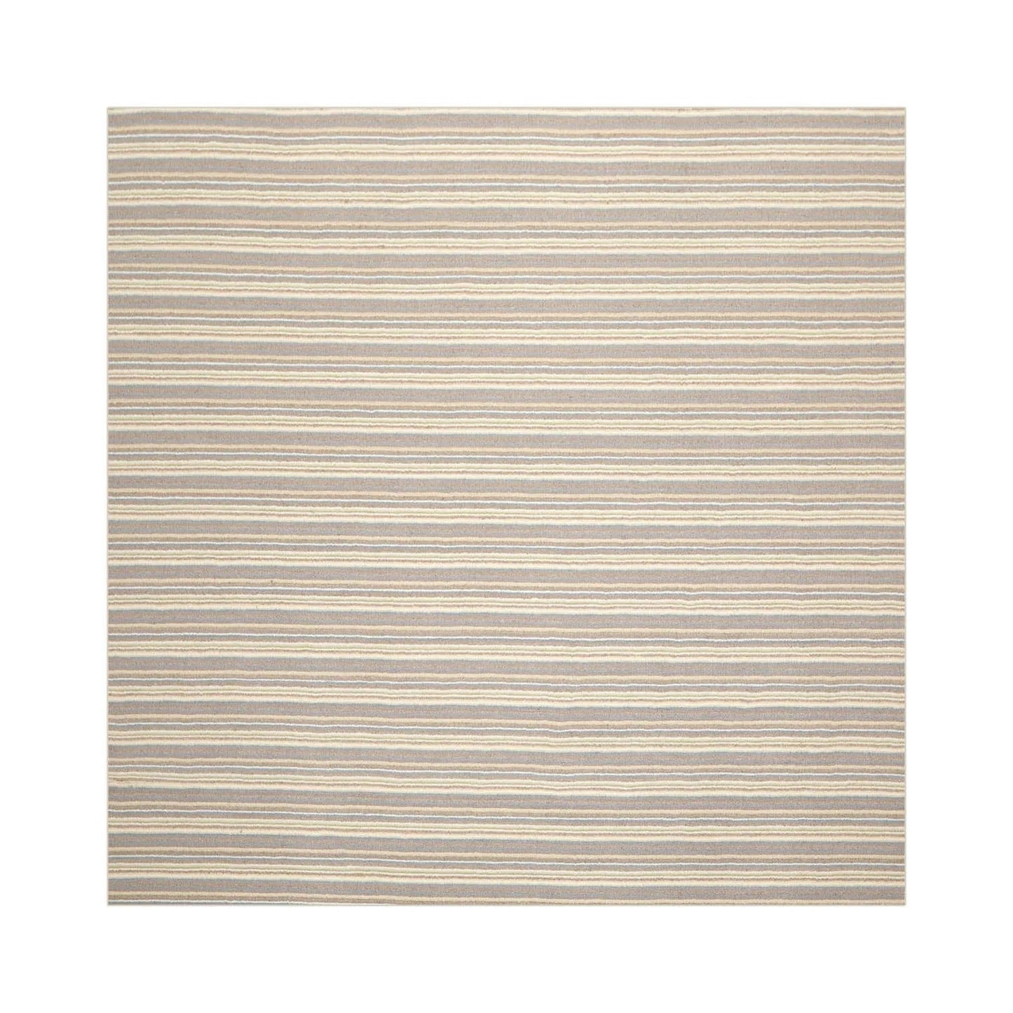 LoomBloom Multi Sizes Ivory Hand Woven Contemporary Striped New Zealand Wool Oriental Area Rug-4