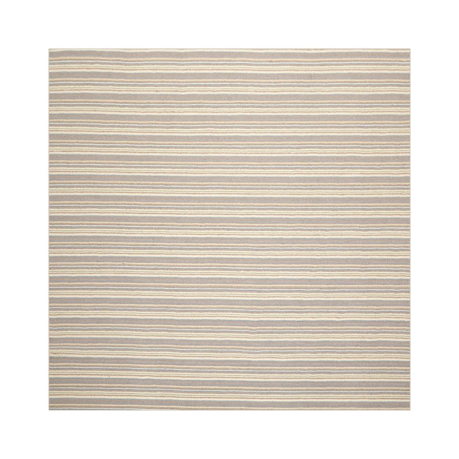 LoomBloom Multi Sizes Ivory Hand Woven Contemporary Striped New Zealand Wool Oriental Area Rug-4