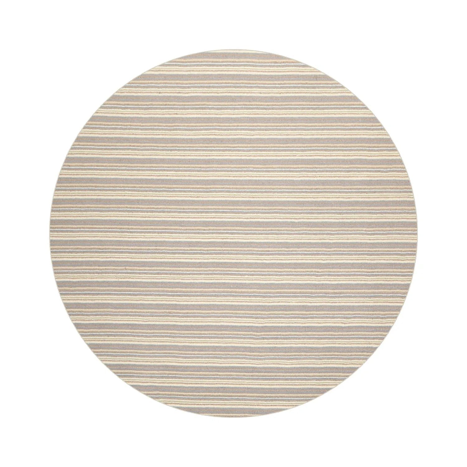 LoomBloom Multi Sizes Ivory Hand Woven Contemporary Striped New Zealand Wool Oriental Area Rug-5