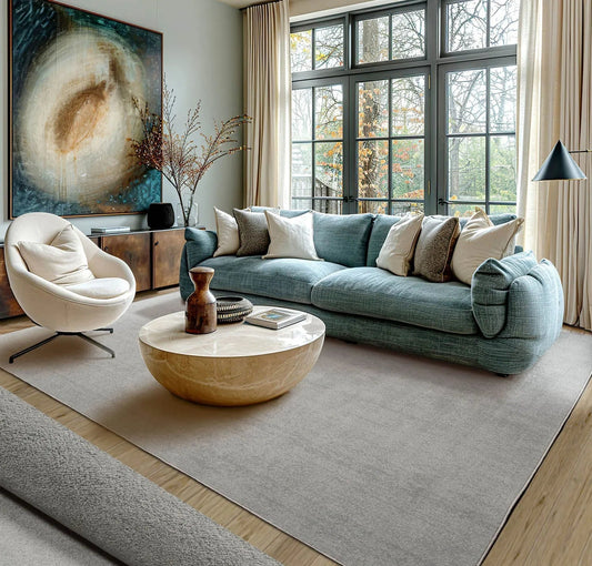 LoomBloom Multi Sizes Light Blue Hand Tufted Contemporary  Textured New Zealand Wool Oriental Area Rug-0