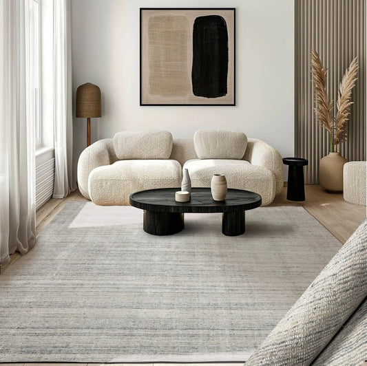 LoomBloom Multi Sizes Off White Hand Tufted Contemporary  Textured New Zealand Wool Oriental Area Rug-0