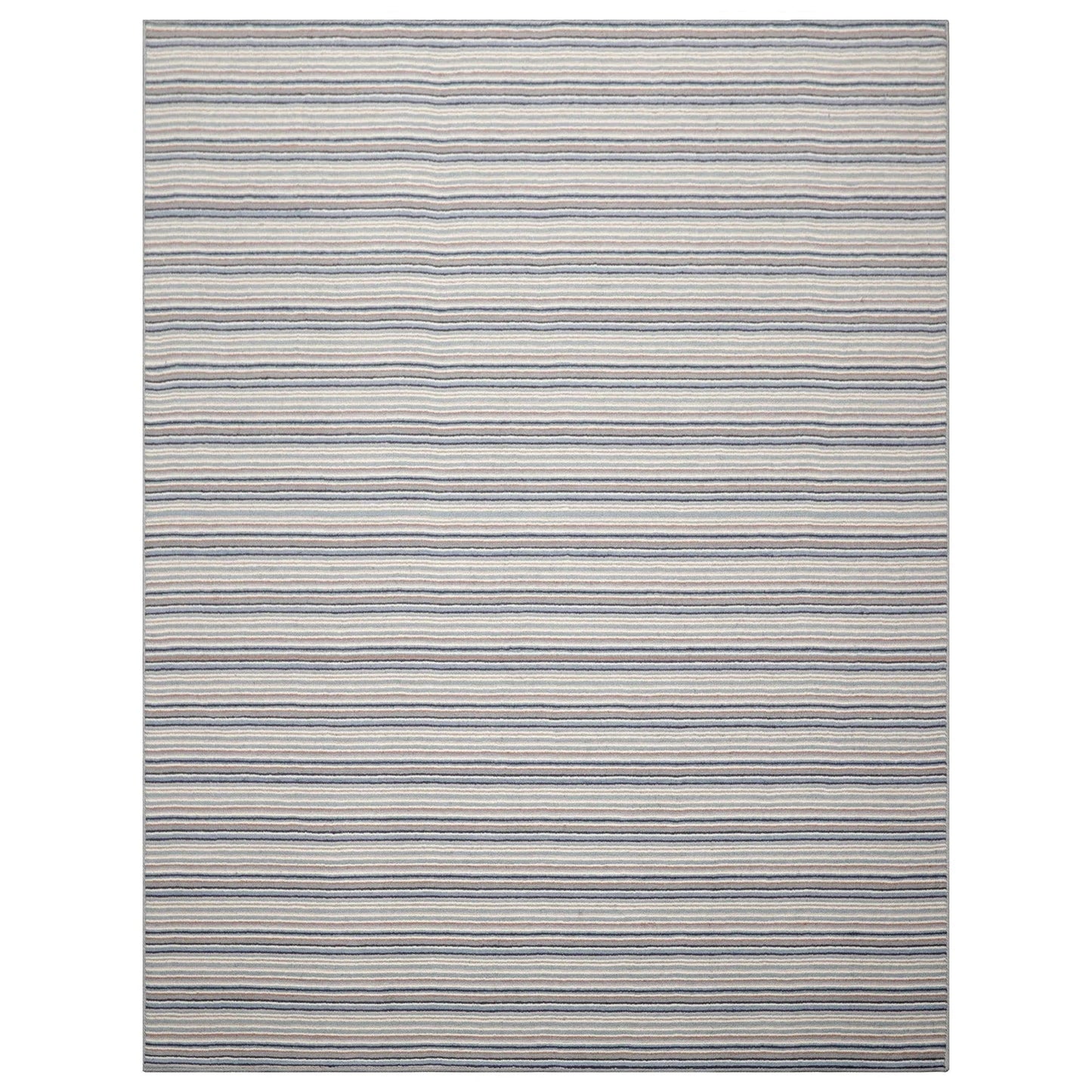 LoomBloom Multi Sizes Ivory Hand Tufted Contemporary  Striped New Zealand Wool Oriental Area Rug-2