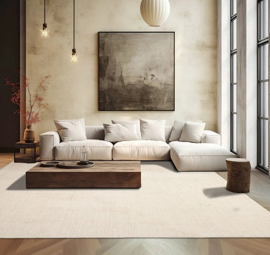 LoomBloom Multi Size Beige Hand Tufted Contemporary Textured  New Zealand Wool  Oriental Area Rug-0