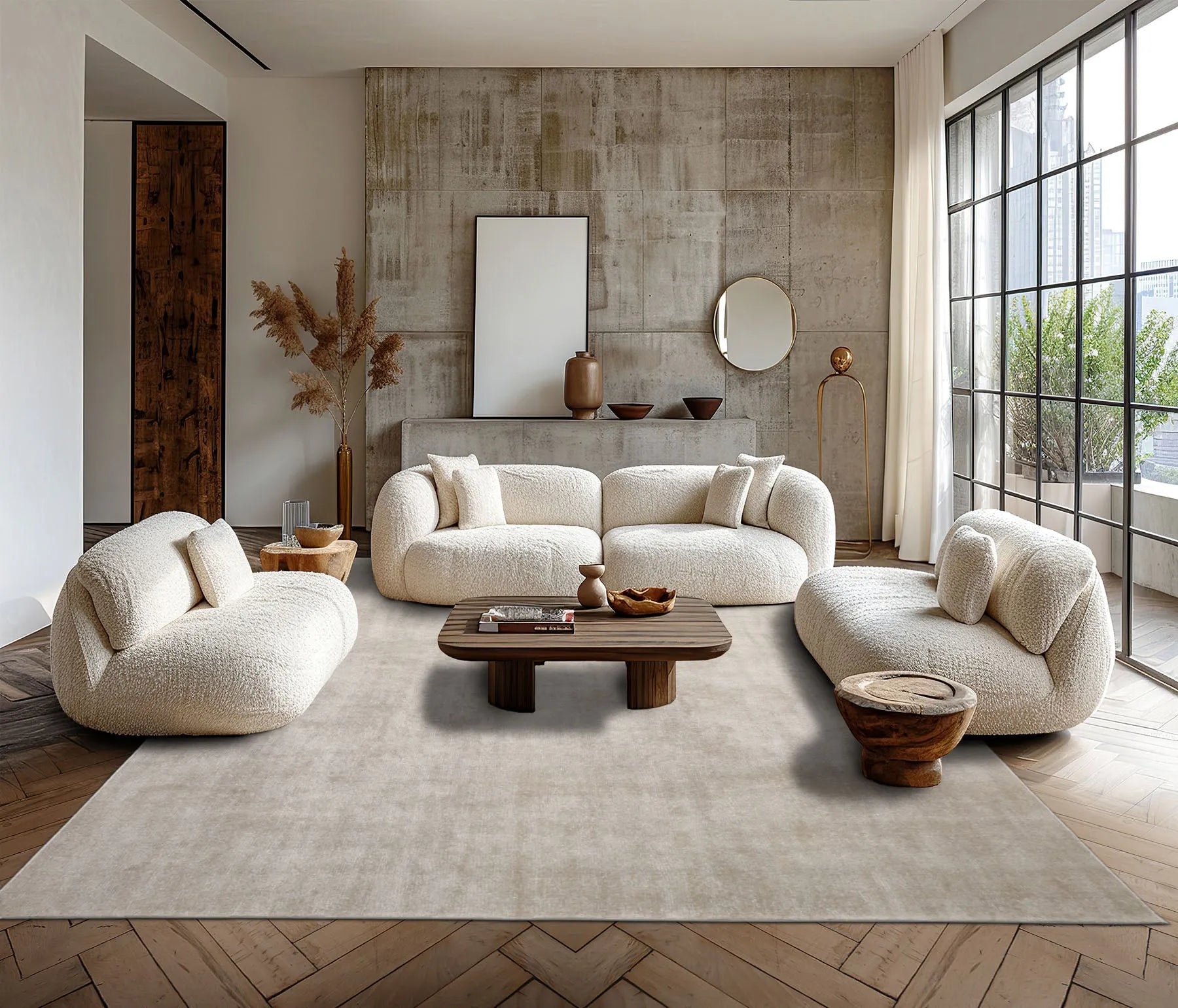 LoomBloom Multi Size Gray Hand Tufted Contemporary Textured  New Zealand Wool  Oriental Area Rug-0