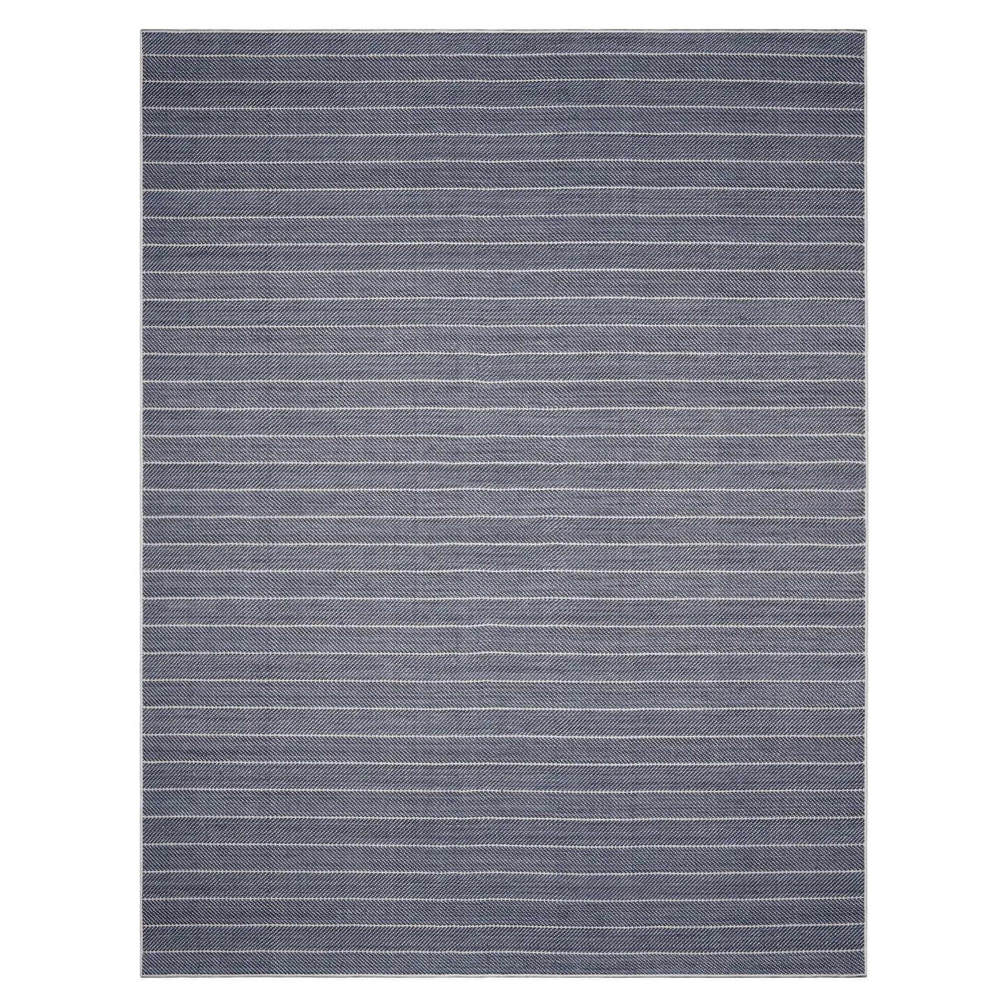 LoomBloom Multi Size Navy Hand Woven Contemporary Herringbone Flatweave New Zealand Wool  Oriental Area Rug-2