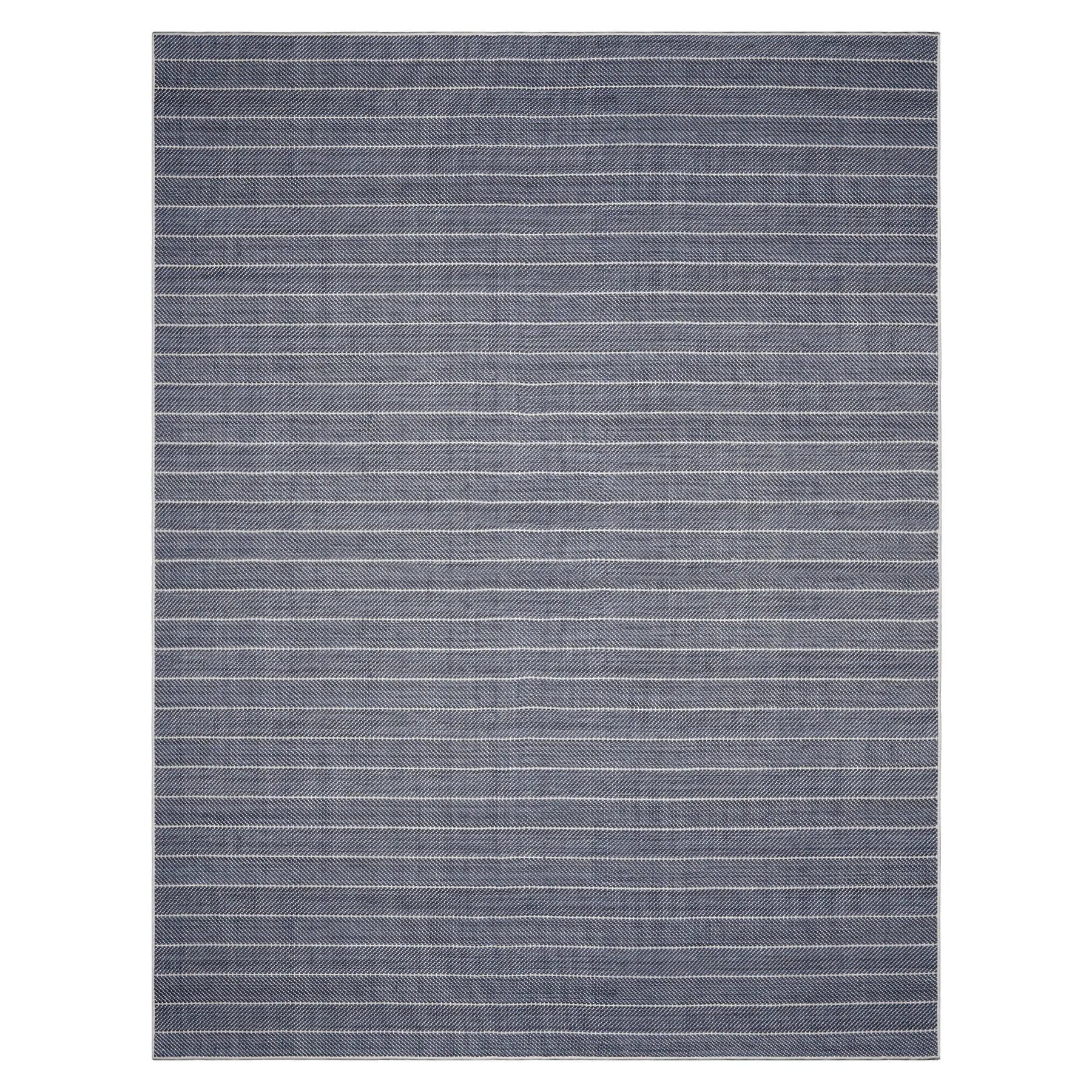 LoomBloom Multi Size Navy Hand Woven Contemporary Herringbone Flatweave New Zealand Wool  Oriental Area Rug-2