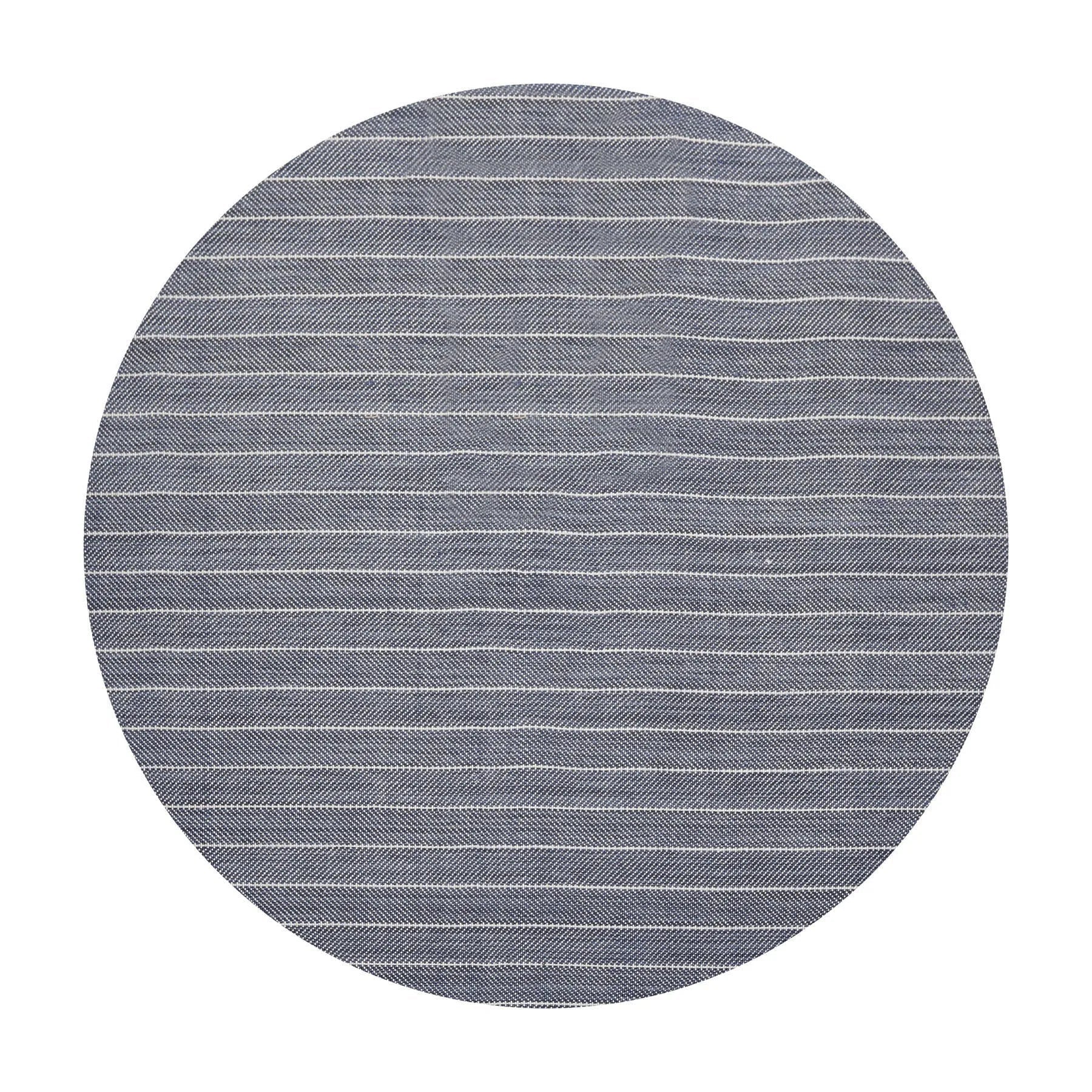 LoomBloom Multi Size Navy Hand Woven Contemporary Herringbone Flatweave New Zealand Wool  Oriental Area Rug-4
