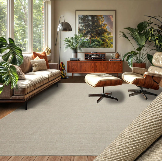 LoomBloom Multi Size Tan Hand Woven Textured Modern Flatweave Sisal Oriental Area Rug-0