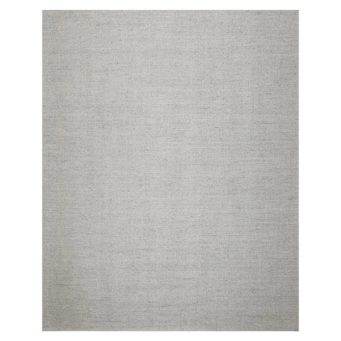 LoomBloom Multi Size Ash Gray Hand Woven Textured Modern Herringbone  New Zealand Wool Oriental Area Rug-2