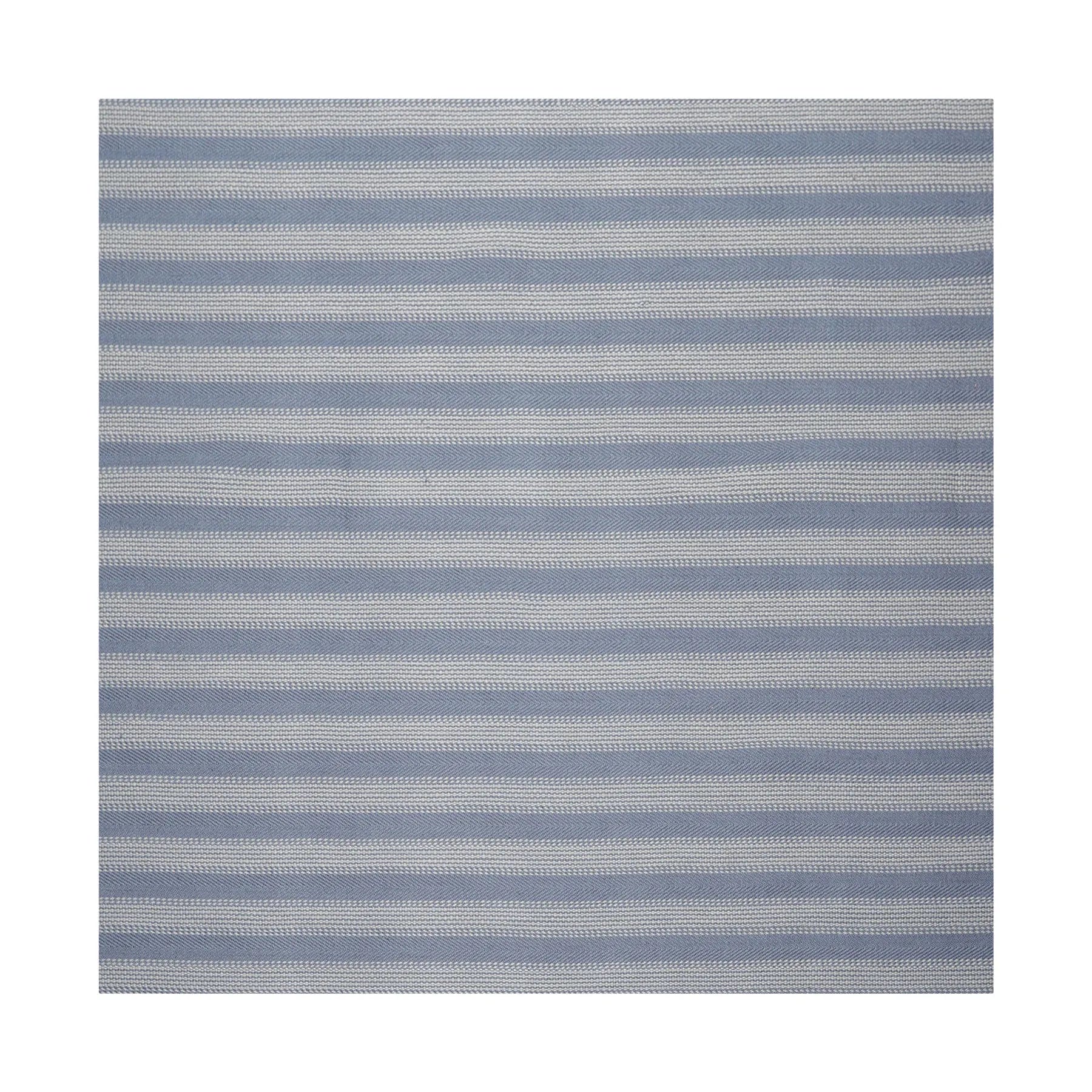 LoomBloom Multi Size Tone on Tone Blue Hand Woven Striped Modern Herringbone  New Zealand Wool Oriental Area Rug-4