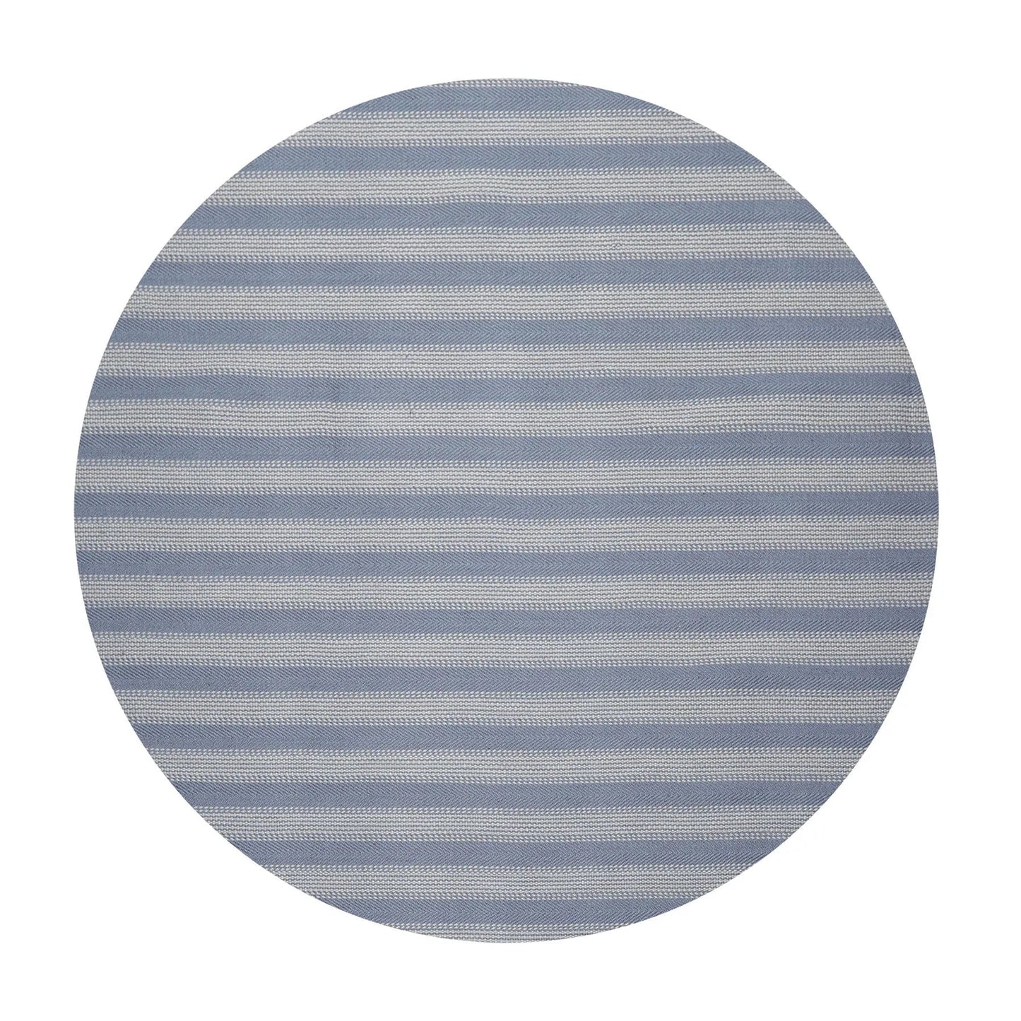 LoomBloom Multi Size Tone on Tone Blue Hand Woven Striped Modern Herringbone  New Zealand Wool Oriental Area Rug-5