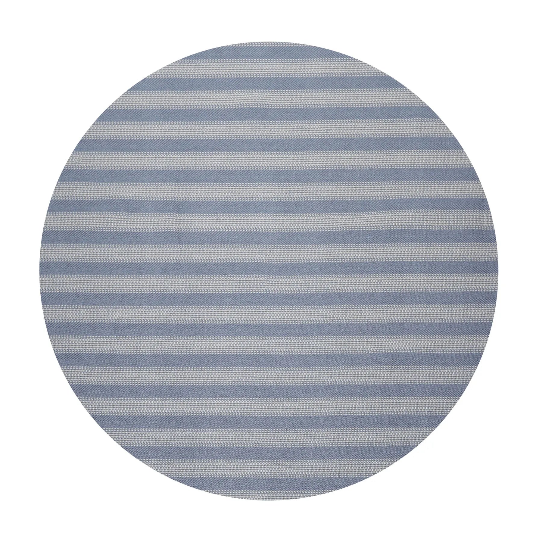 LoomBloom Multi Size Tone on Tone Blue Hand Woven Striped Modern Herringbone  New Zealand Wool Oriental Area Rug-5