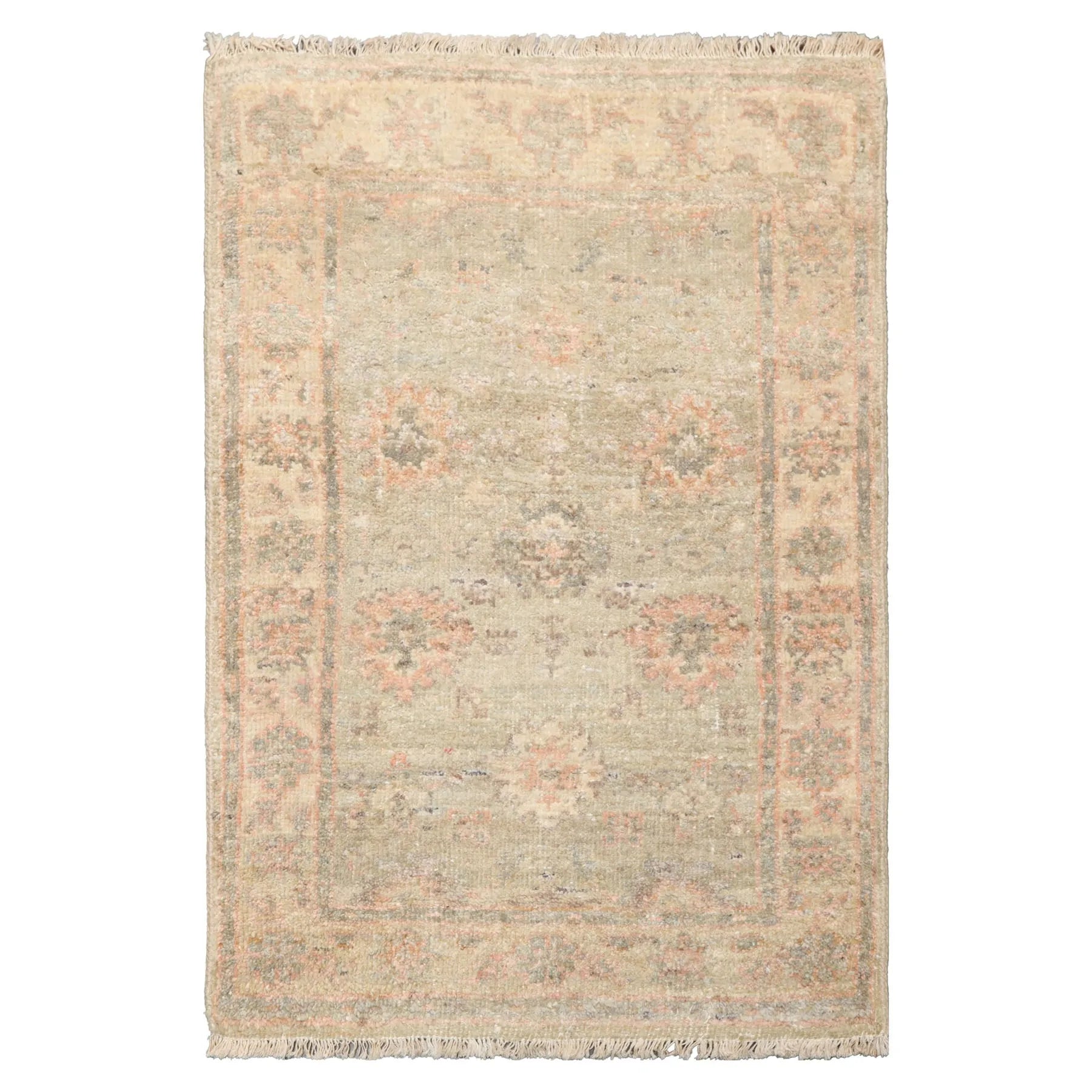 2'x3' Mint Hand Knotted Oushak Afghan Oushak New Zealand Wool Oriental Area Rug-0