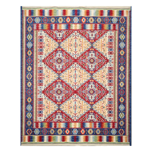 8'1" x 11'4" Traditional 100% Wool Area Rug Ivory Made in USA-0