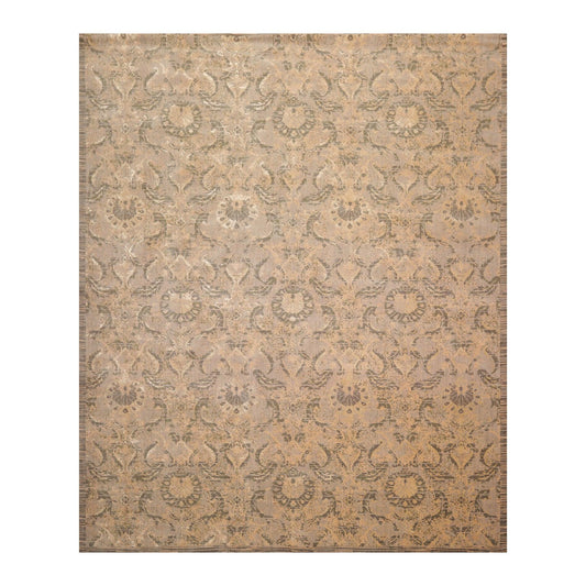 7'8"x9'10" Designer Transitional Wool & Silk Oriental Area Rug Gray-0