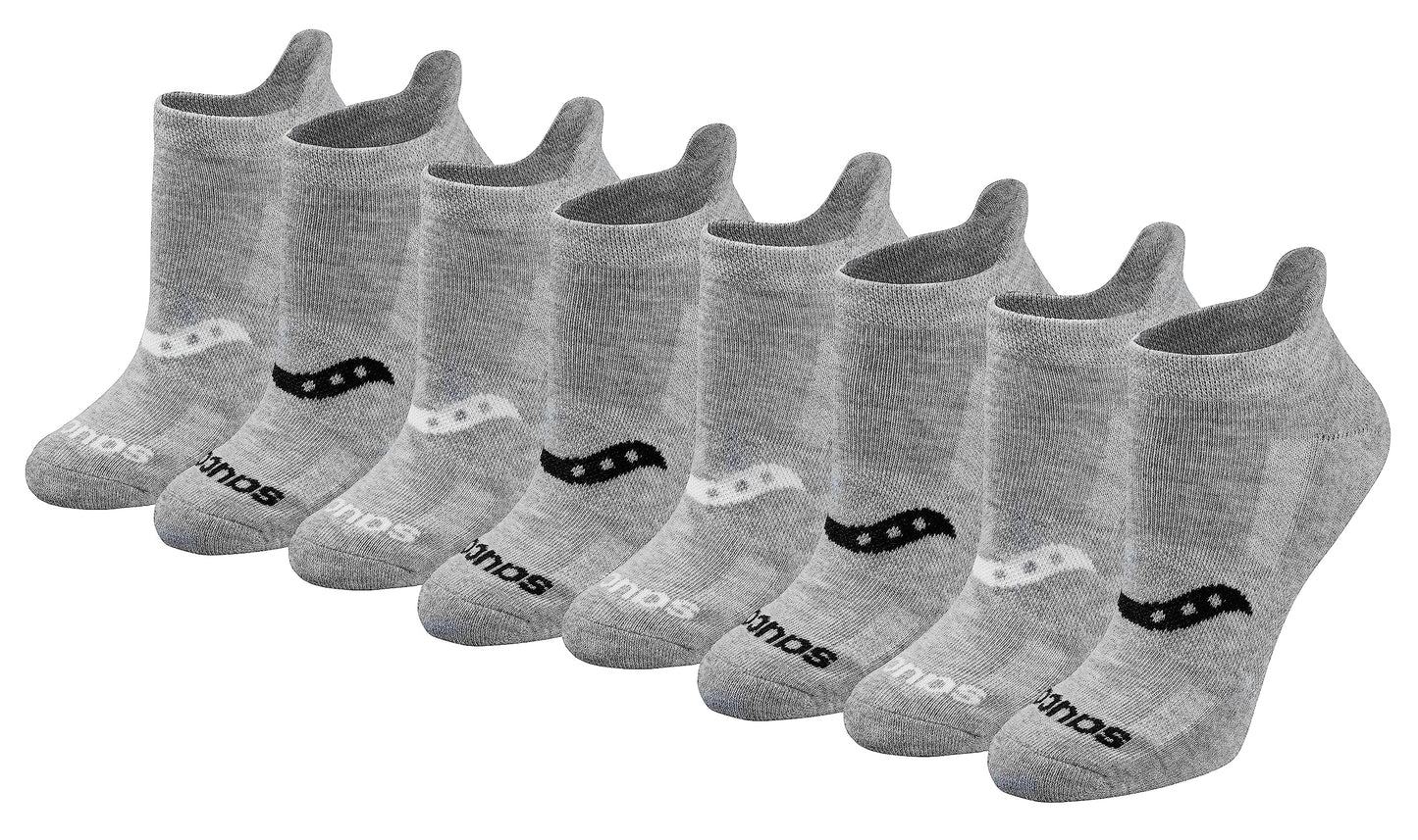 Saucony Women's RunDry Performance Heel Tab Athletic Socks, Available in S-L (8, 16, 24 Pairs)