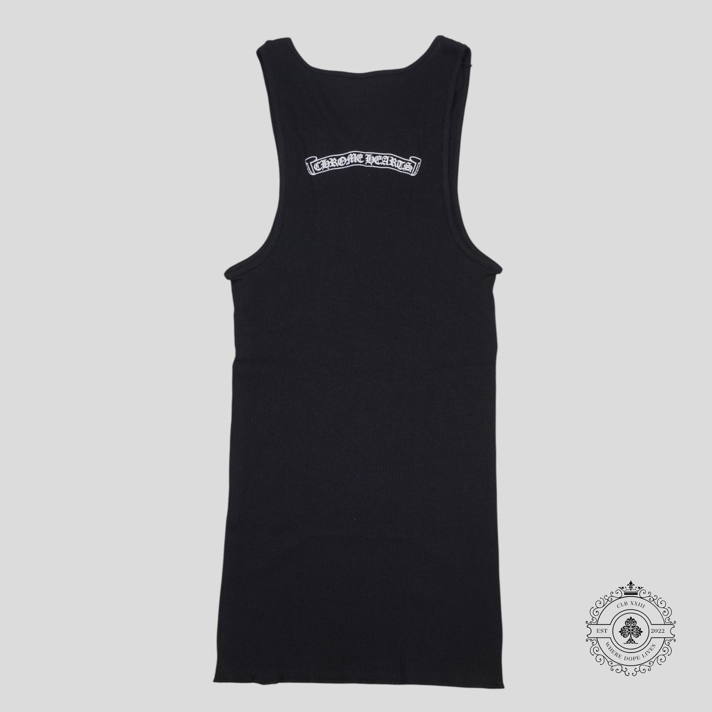 Chrome Hearts Neck Script Logo Tank Top in Black