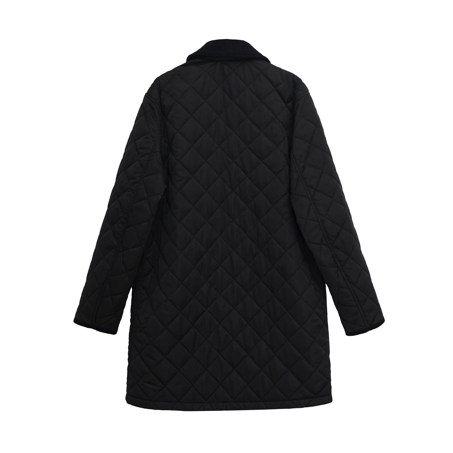 Diamond patterned cotton jacket for women's clothing