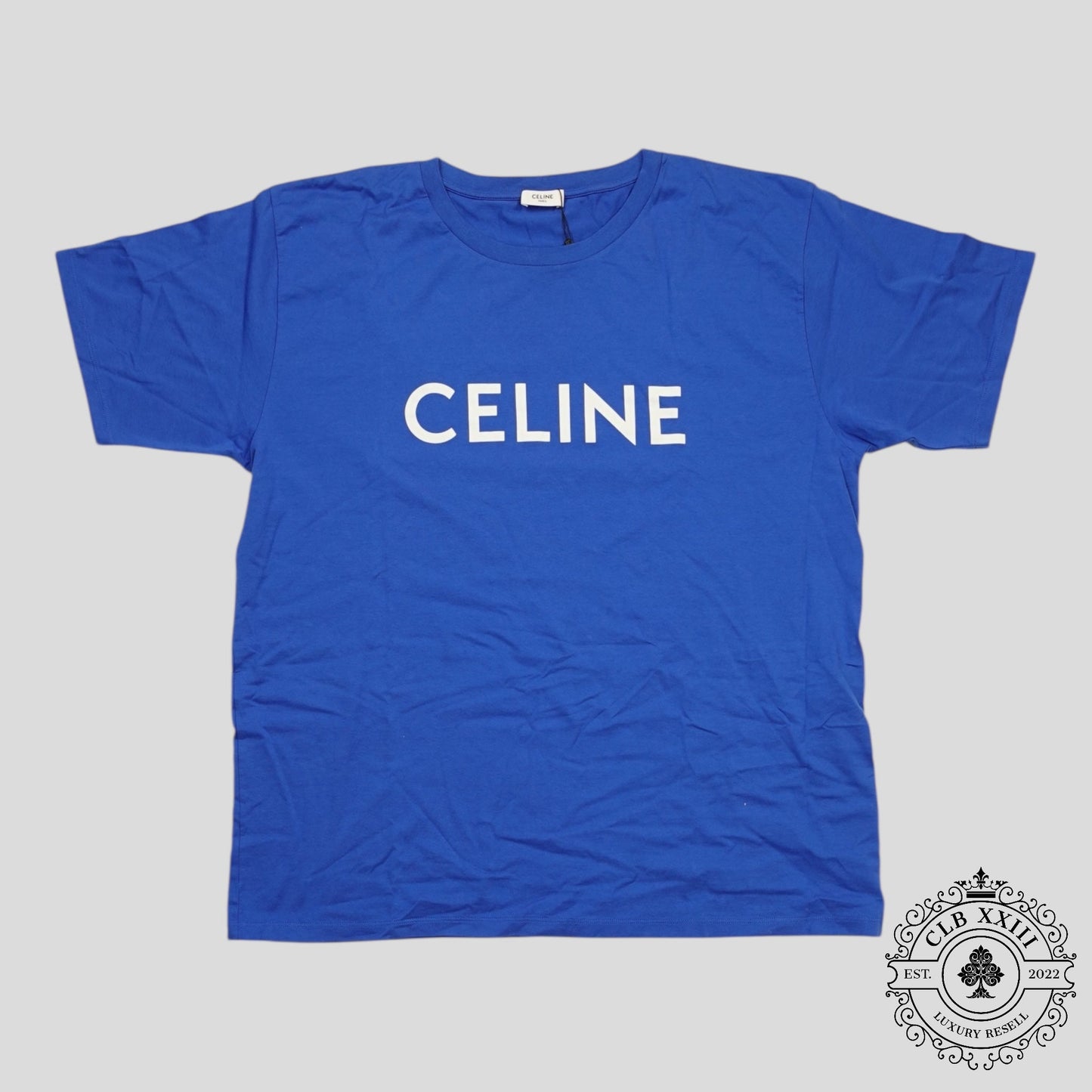 Celine Homme Logo Tee in Blue