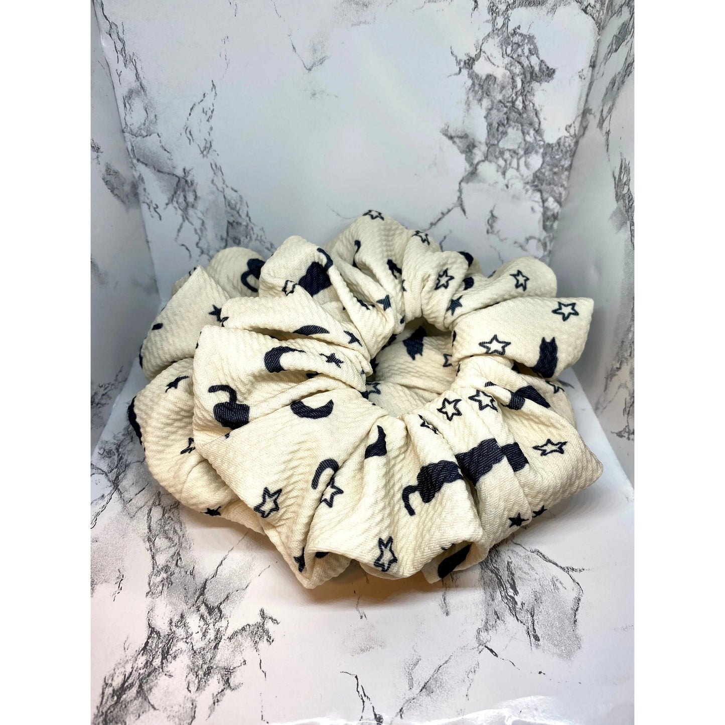 Cat and Moon Bullet Scrunchie