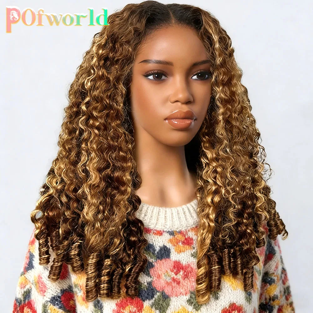 Highlight Ombre Burmese Curly Human Hair Wigs 13x6 13x4 360 HD Full Lace Frontal Wig Vietnamese Lace Front Raw Human Hair Wigs