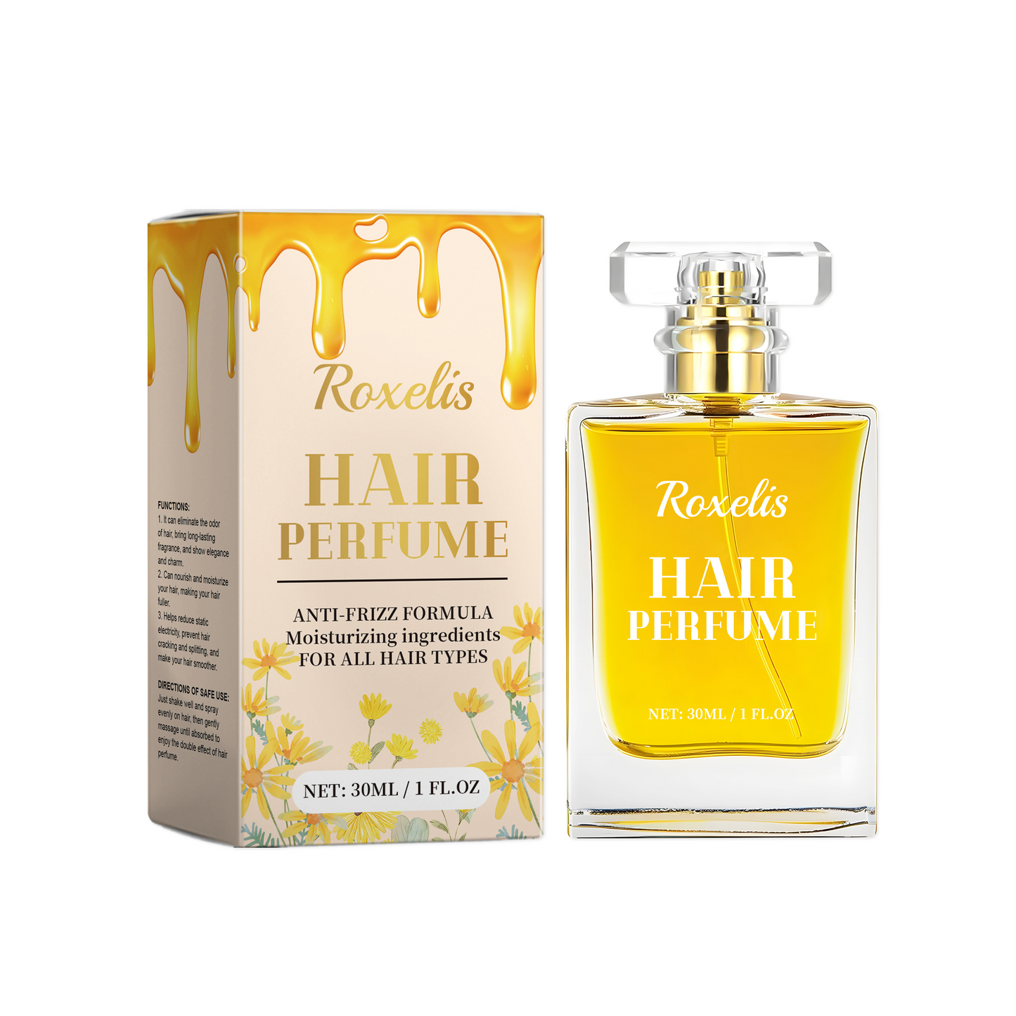 Roxelis Chamomile Honey Perfume Floral Women's Hair Perfume Spray Moisturizing Hair Strands Moisturizing Hydrating Hair Care