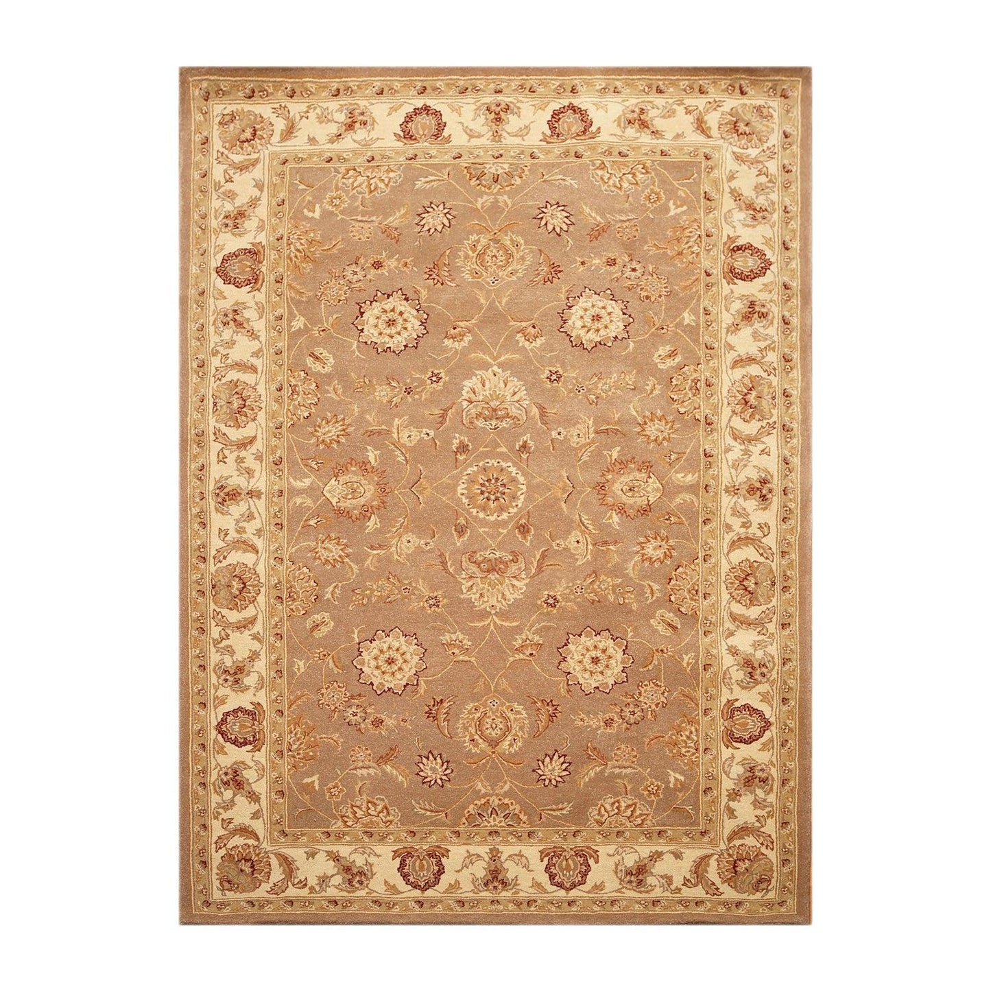 5'6" X 8'6" handmade 100% wool Traditional Oriental Area Rug Brown-0