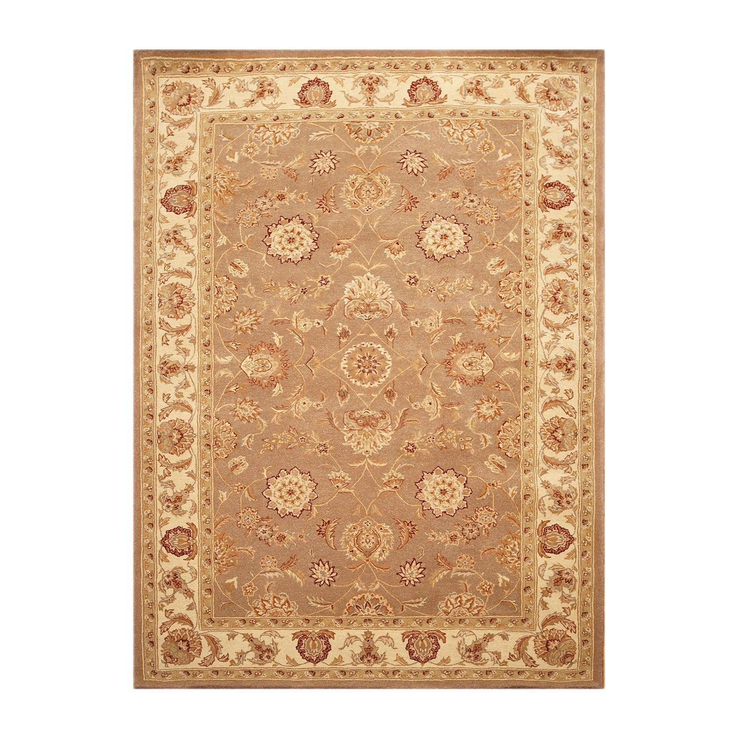 5'6" X 8'6" handmade 100% wool Traditional Oriental Area Rug Brown-0
