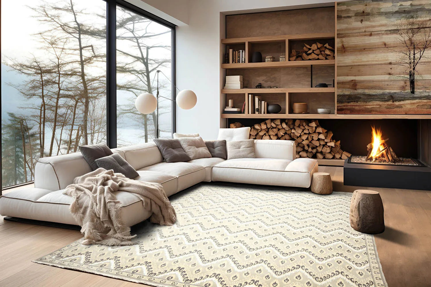 9' x 12' Hand knotted 100% Wool Oriental Area rug pile 9x12 Modern Beige-0