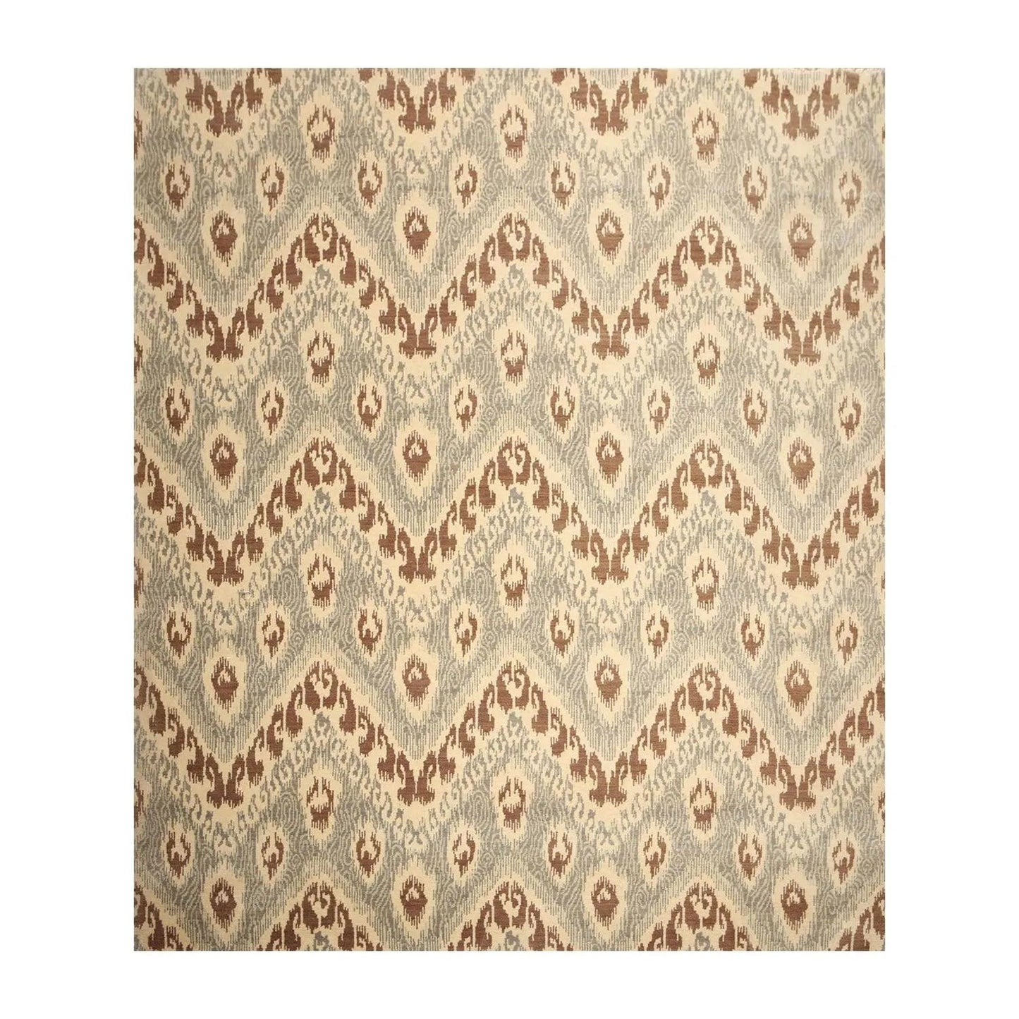 8' x 10' Hand knotted Oriental area rug 100% Wool pile 8x10 Modern Beige-1