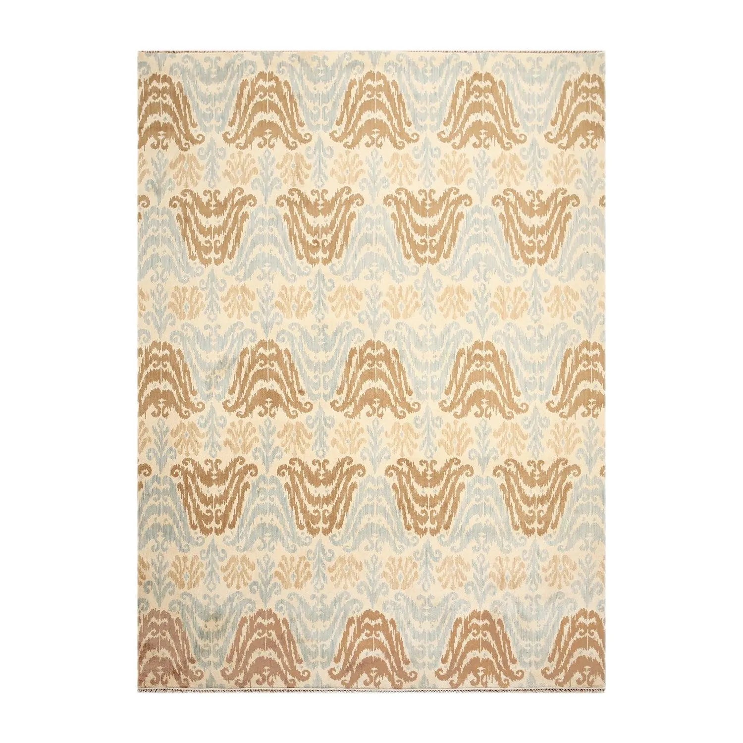 6' x 9' Hand knotted Transitional Oriental area rug 100% Wool Ikat 6X9 Aqua-1