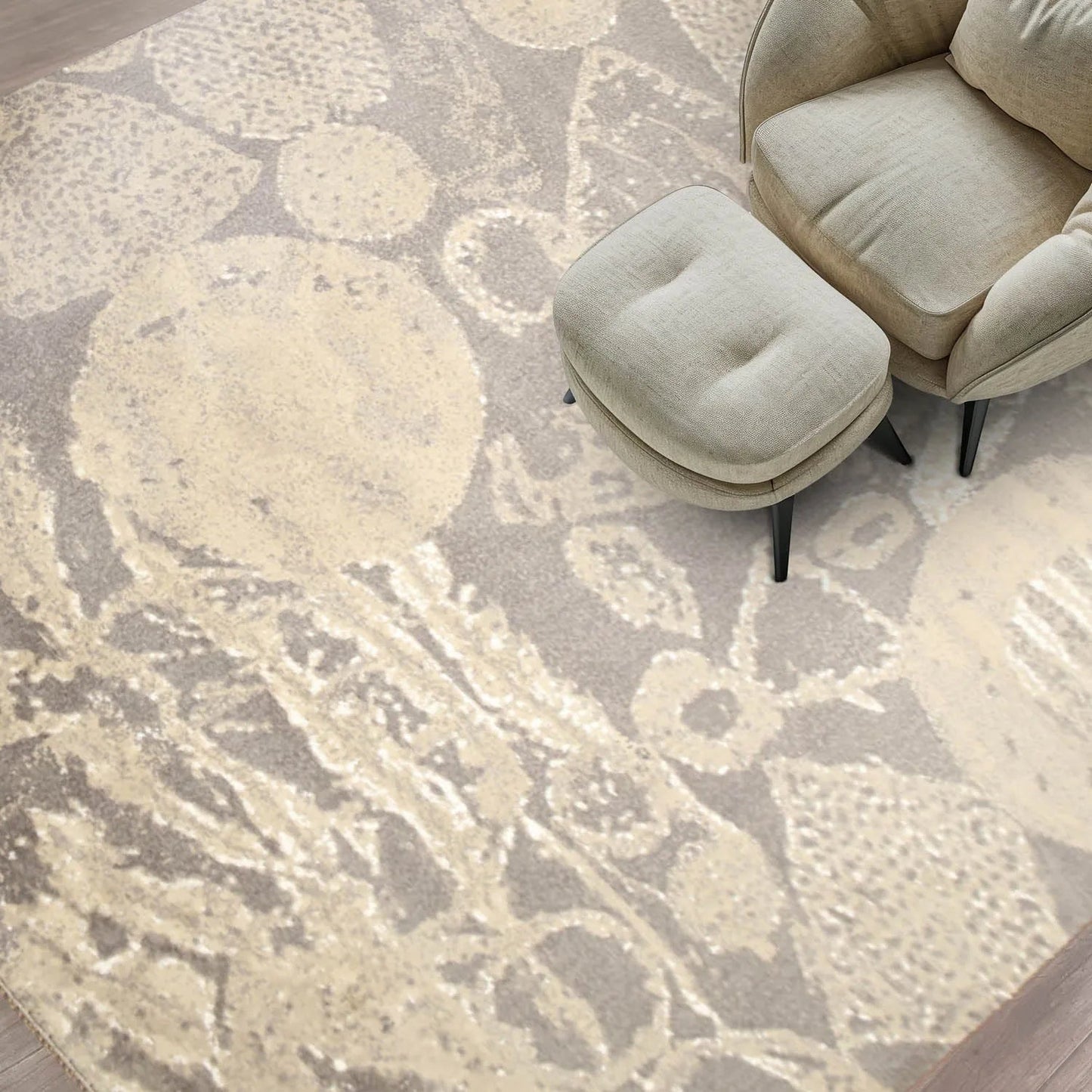 6' x 9' Hand knotted 100% Wool Modern Oriental area rug 6X9 Gray-0