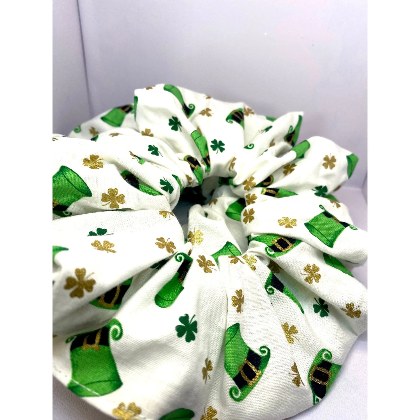 White Leprechaun Hat St Patrick's Scrunchie