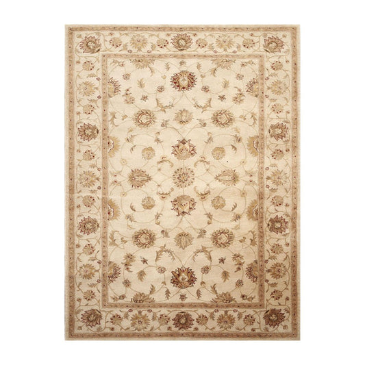 5'6" x 8'6" Hand Tufted 100% Wool Oriental Area Rug Tan-0
