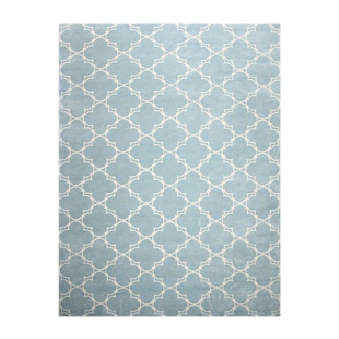 Hand Knotted Tibetan 100% Wool Area rug Blue 8' x 11'-1