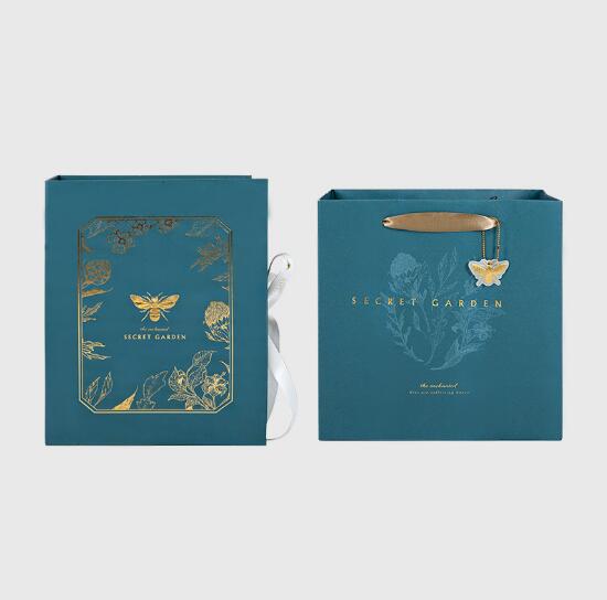 High-grade Atmosphere Pure Green Earth Bronzing Bee Leaf Design Wedding Large-scale Ceremony Silk Scarf Jewelry Gift Box Set