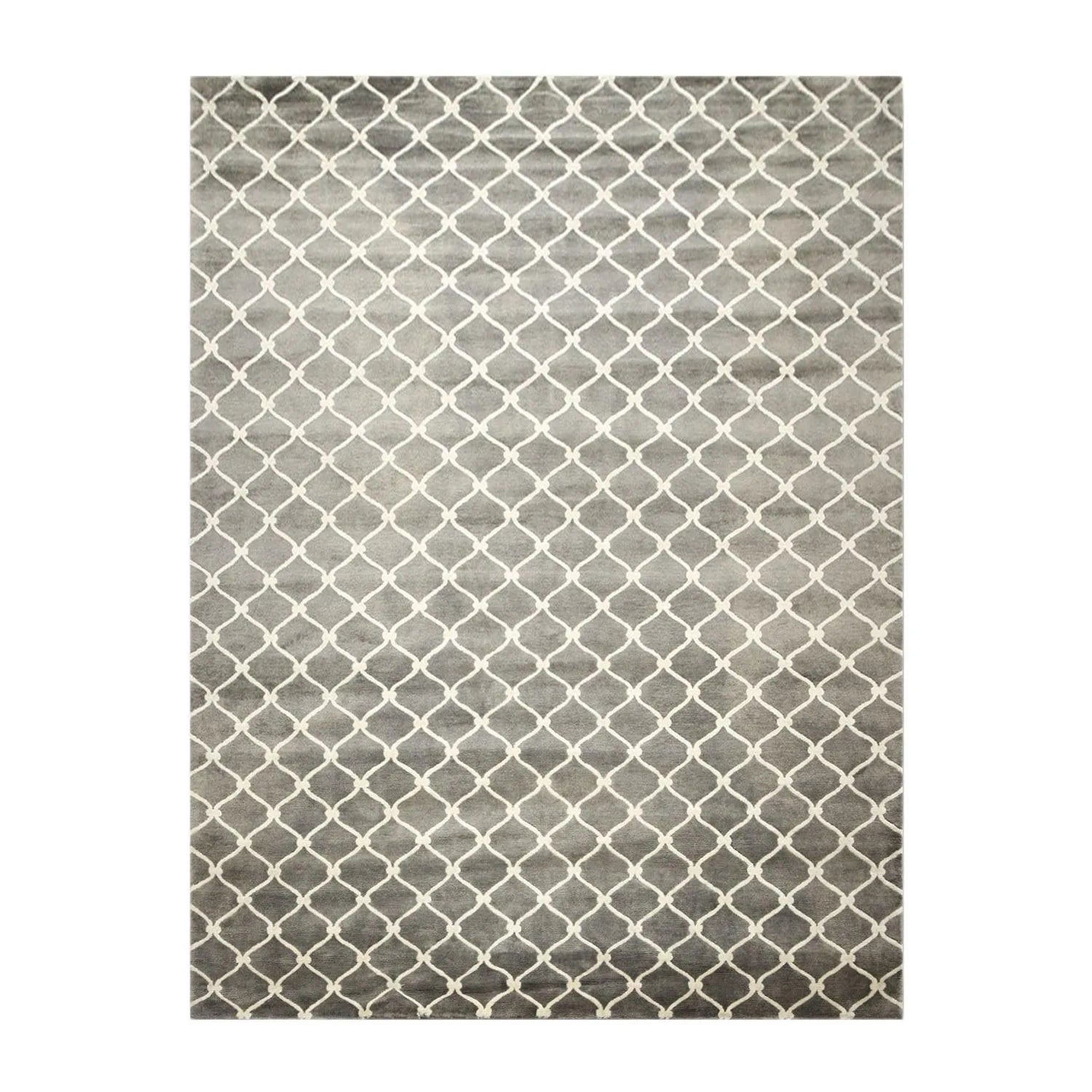 8' x 11' High end 100% wool Tibetan Hand Knotted Designer Rug Modern Gray-1