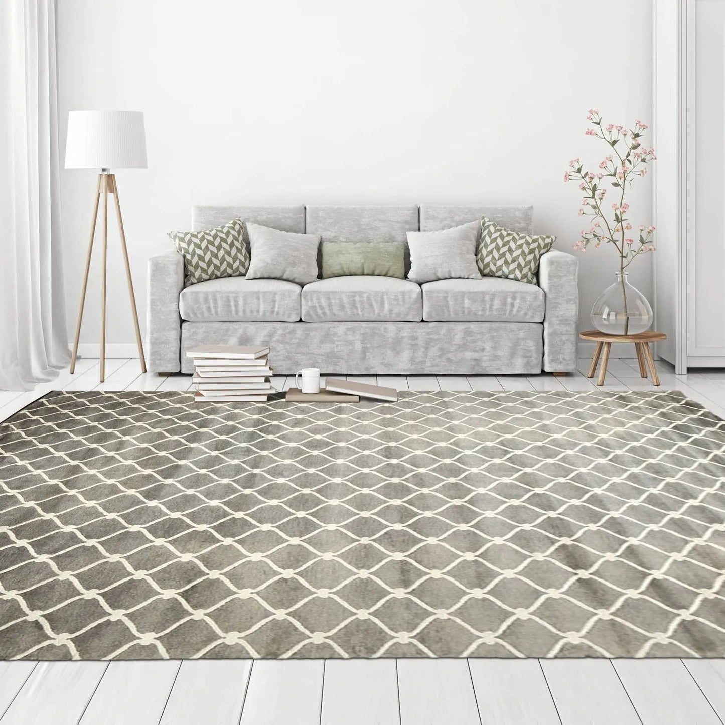 8' x 11' High end 100% wool Tibetan Hand Knotted Designer Rug Modern Gray-0