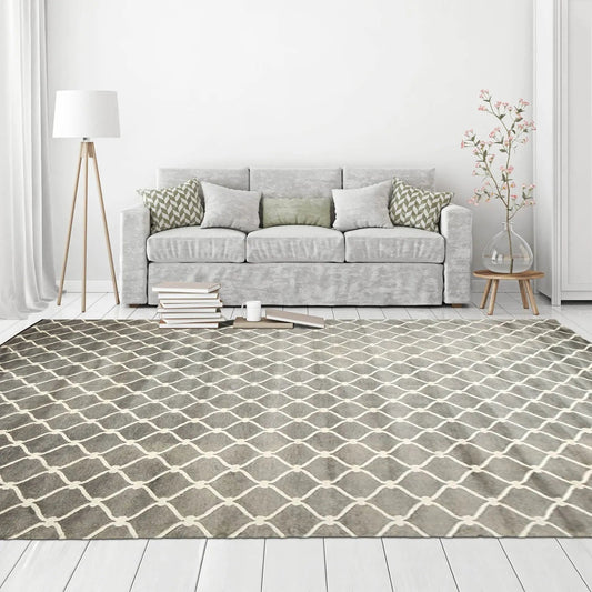 8' x 11' High end 100% wool Tibetan Hand Knotted Designer Rug Modern Gray-0