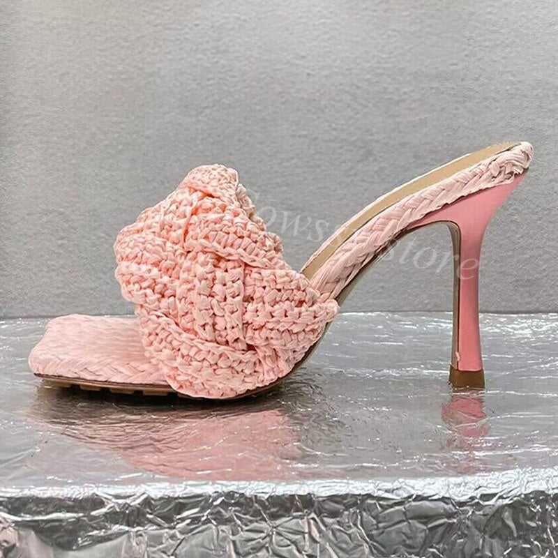 Genuine Leather and Sheepskin Woven Ladies Heels, Luxury at it's Finest