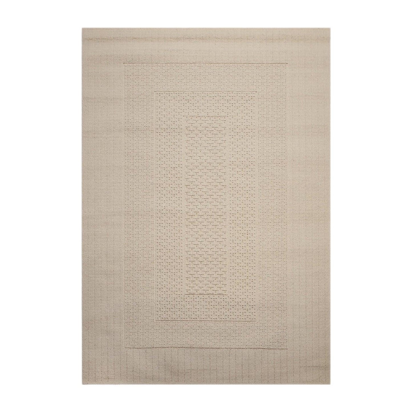5'3" x 8'3" Authentic Wool and Acrylic Oriental Area Rug Beige-1