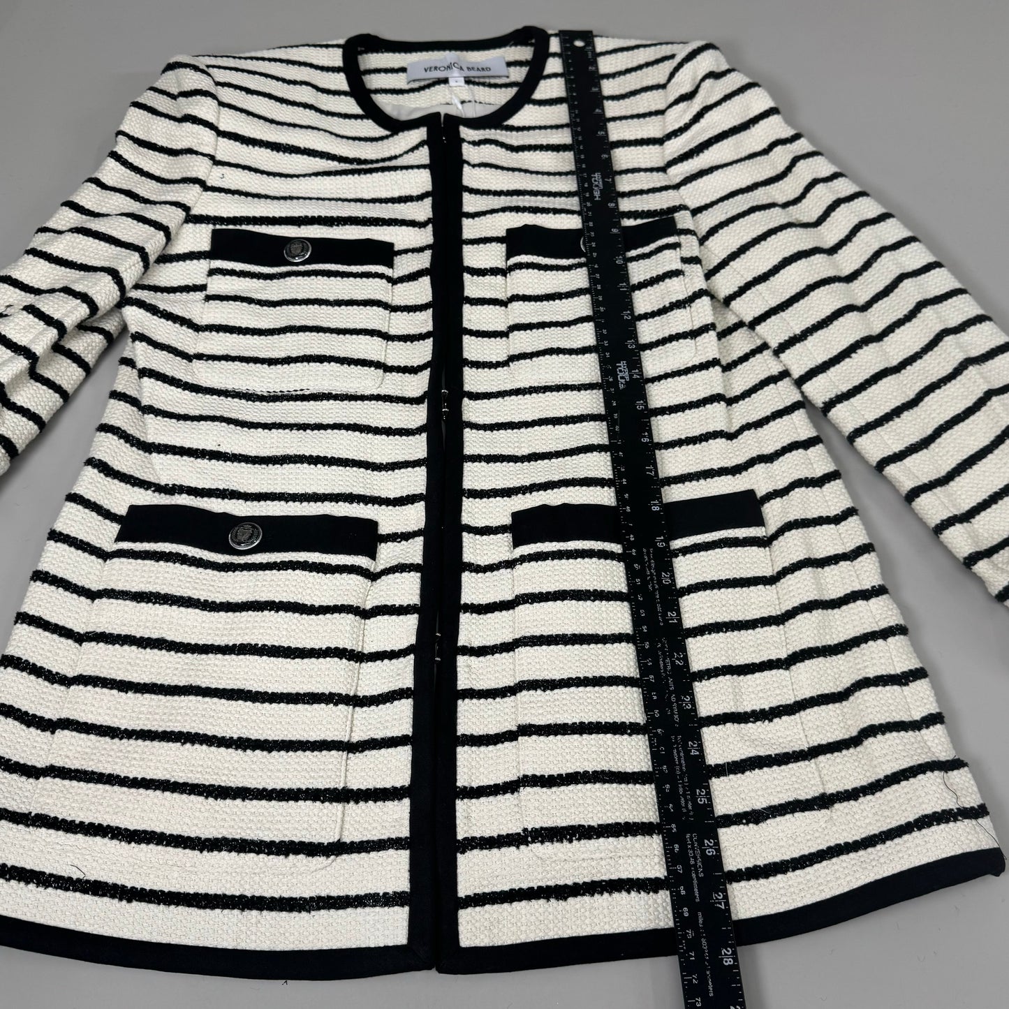 VERONICA BEARD Women's Foster Dickey Jacket Sz-6 Ivory/Black 2406TW7410717
